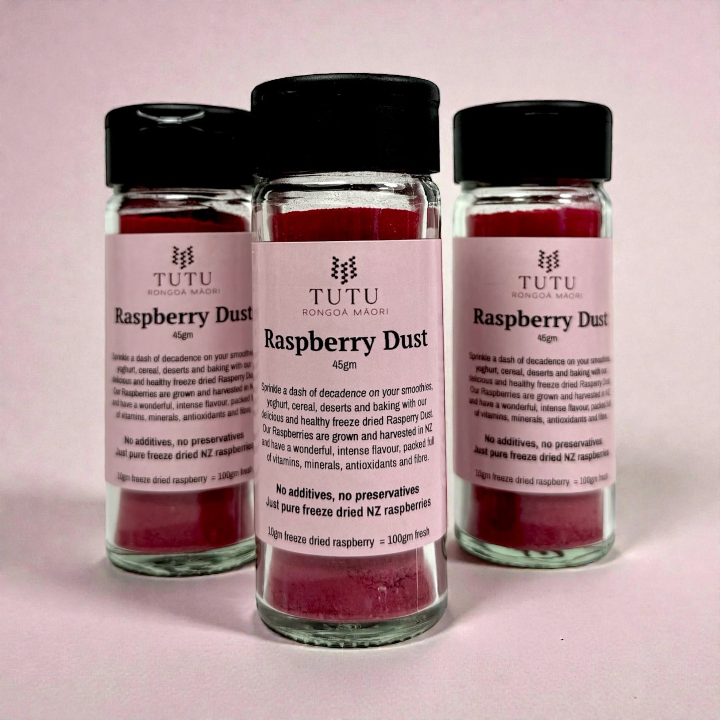 Freeze Dried NZ Raspberry Dust – TUTU RONGOĀ MĀORI